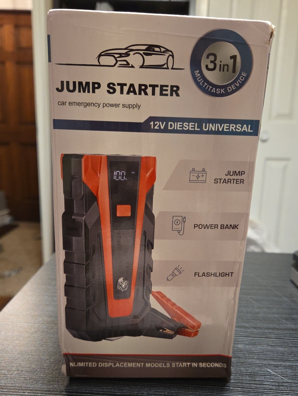 NIB 3-in-1 Car Jump Starter Portable Power Bank Charger